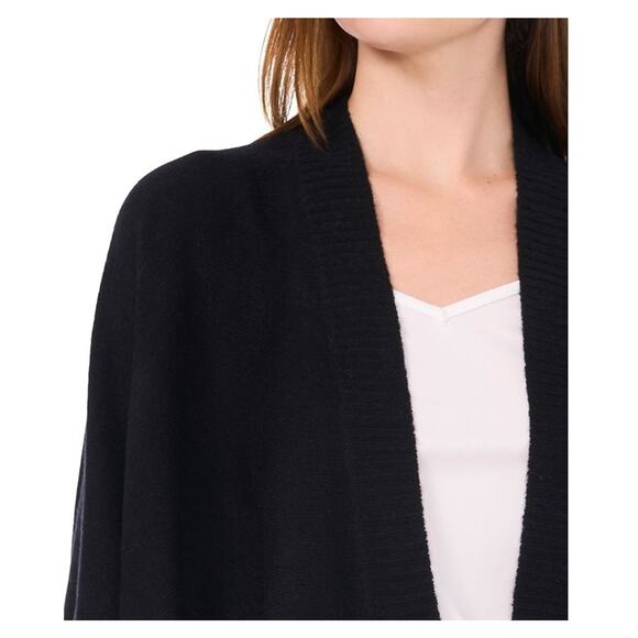 Sam & Jess Women's Open-Front Handkerchief-Hem Cardigan Rich Black Size XL - Picture 2 of 3
